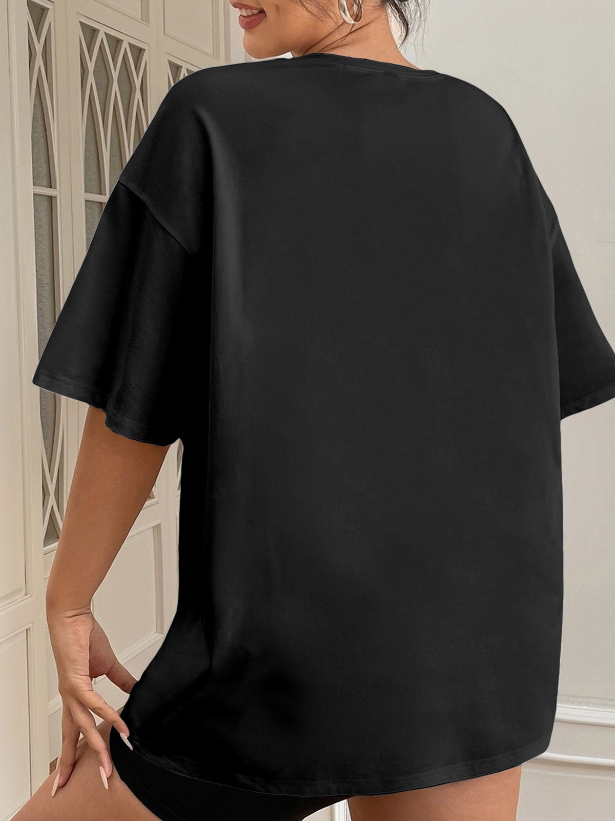 Black women's T-shirt back view