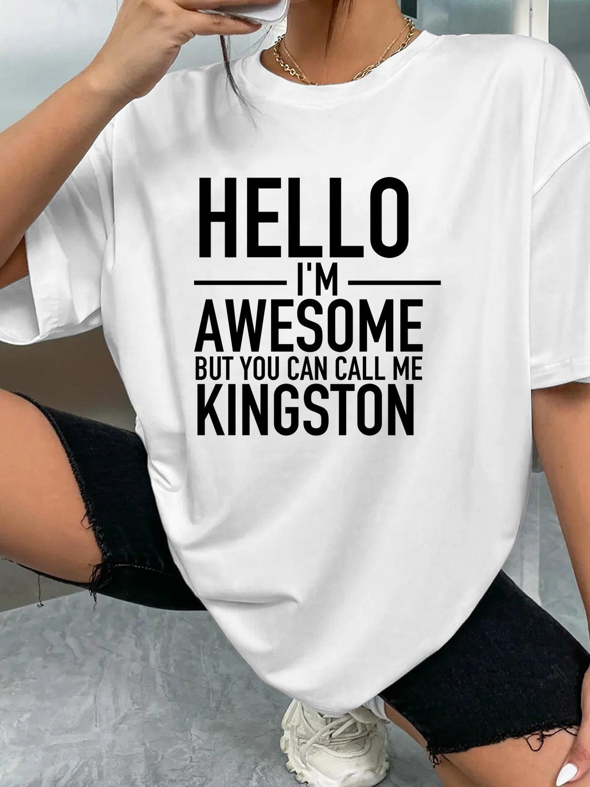 HELLO I'M AWESOME BUT YOU CAN CALL ME KINGSTON - White - image 2