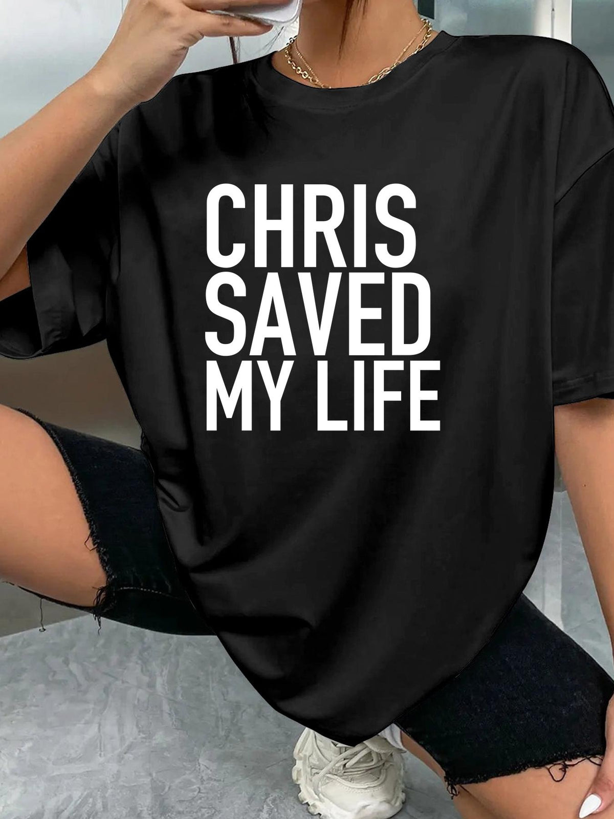 CHRIS SAVED MY LIFE - Black - image 2