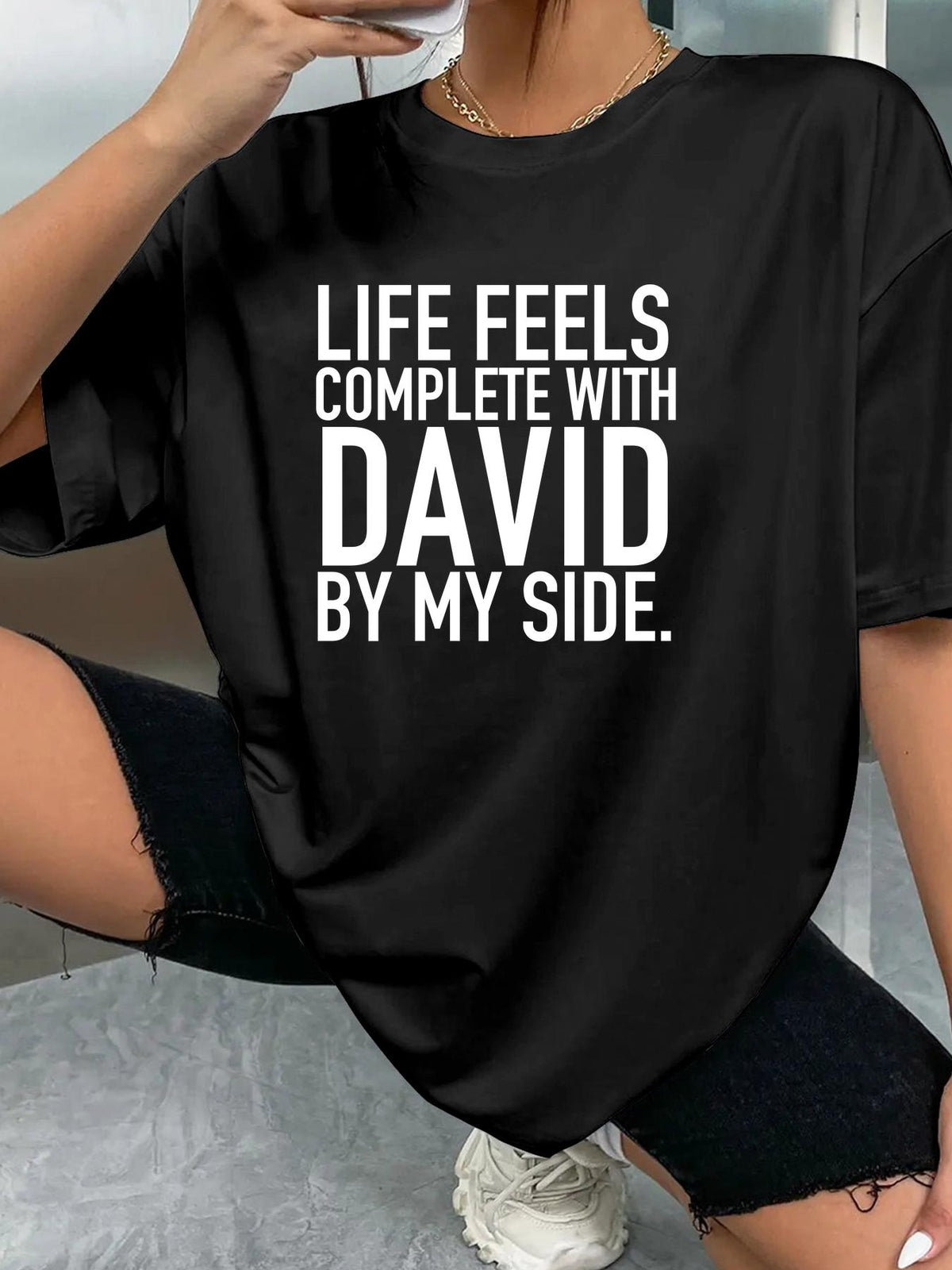LIFE FEELS COMPLETE WITH DAVID BY MY SIDE. - Black - image 2