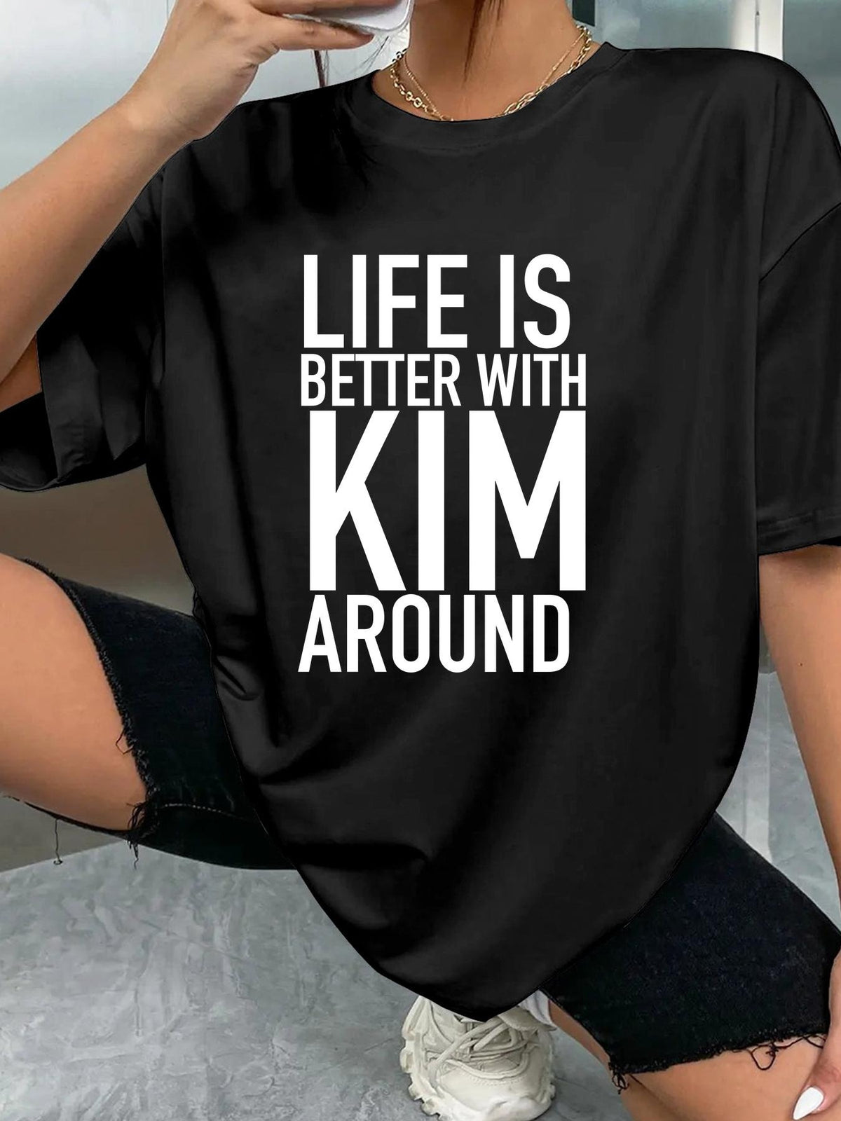LIFE IS BETTER WITH KIM AROUND - Black - image 2