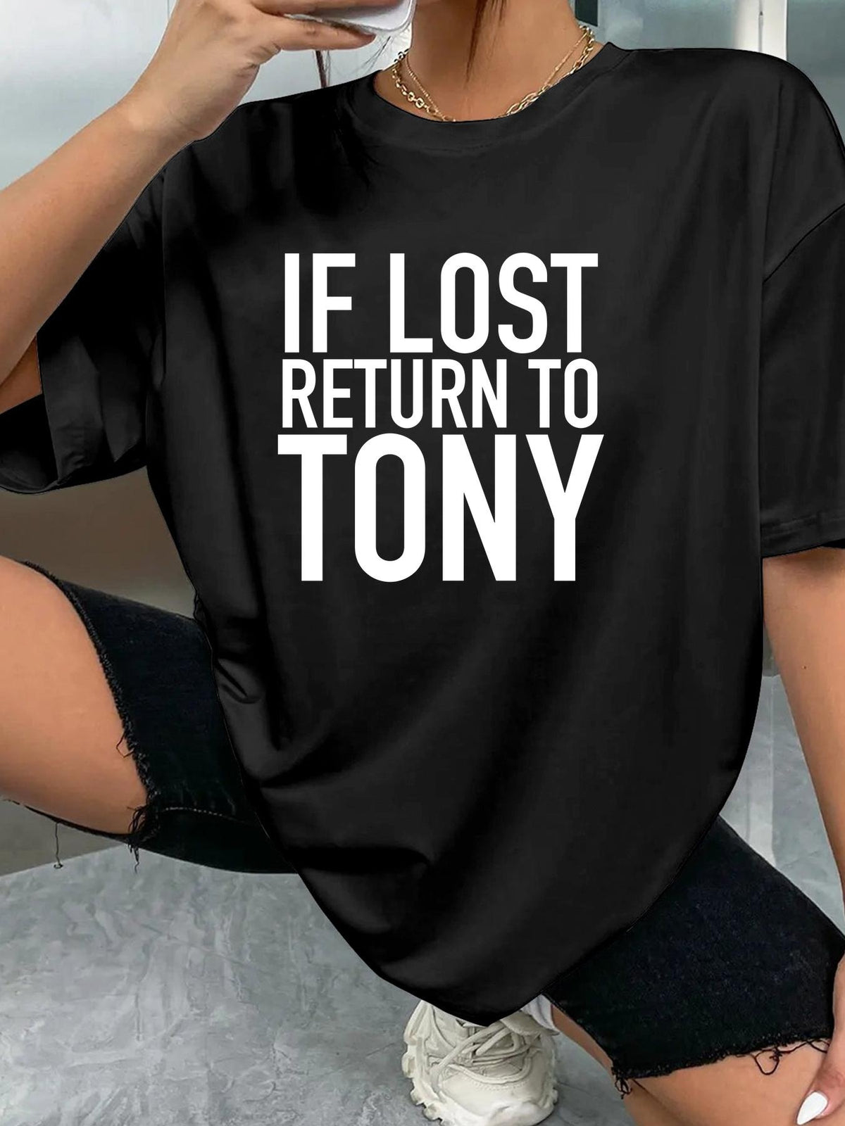 IF LOST RETURN TO TONY - Black - image 2