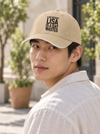 A DAY WITHOUT LISA IS A DAY WASTED cap model-khaki mockup