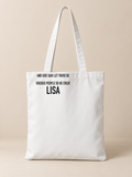 AND GOD SAID LET THERE BE GORGEOUS PEOPLE SO HE CREATED LISA tote white mockup