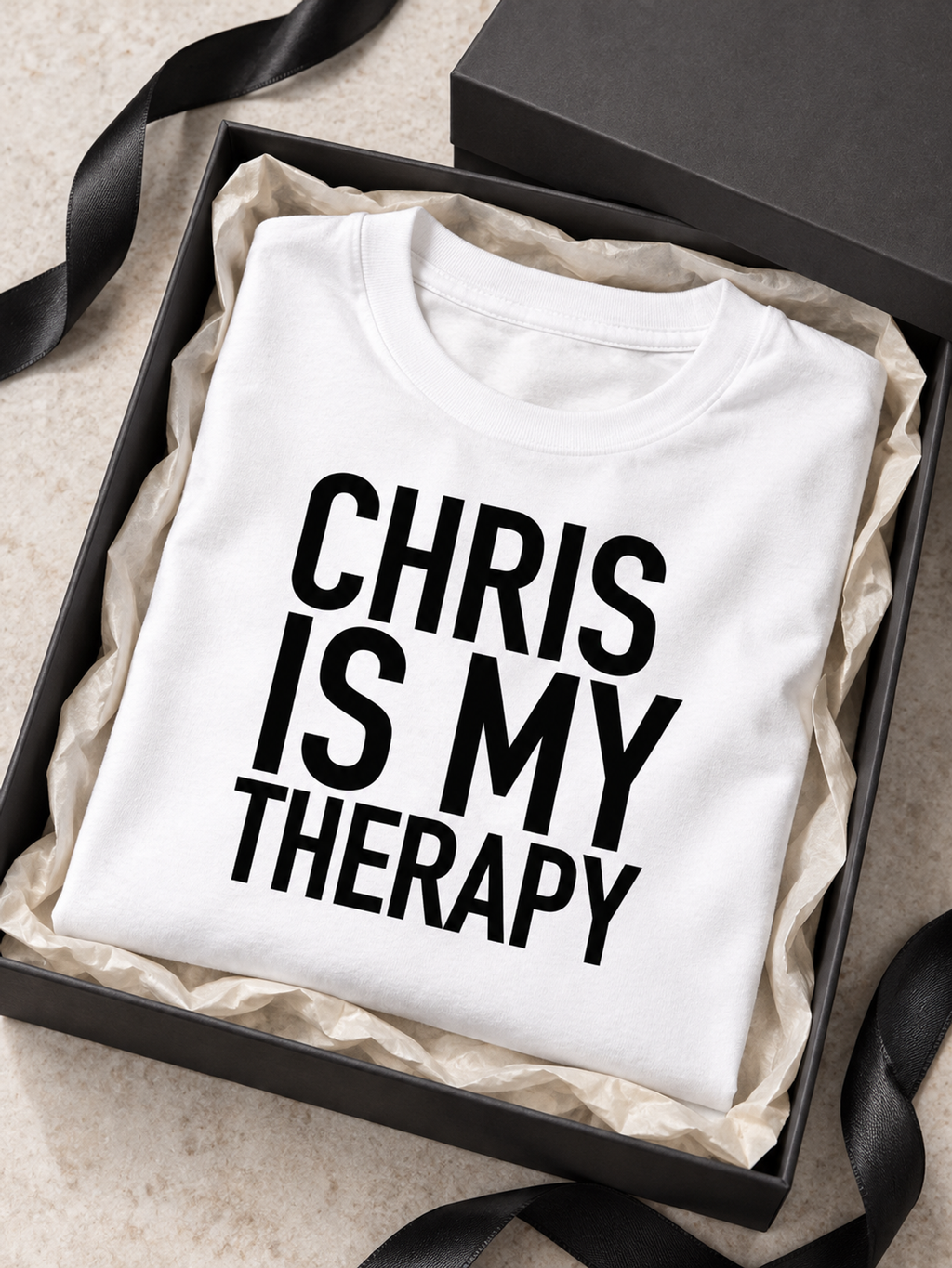 CHRIS IS MY THERAPY women-tshirt gift mockup