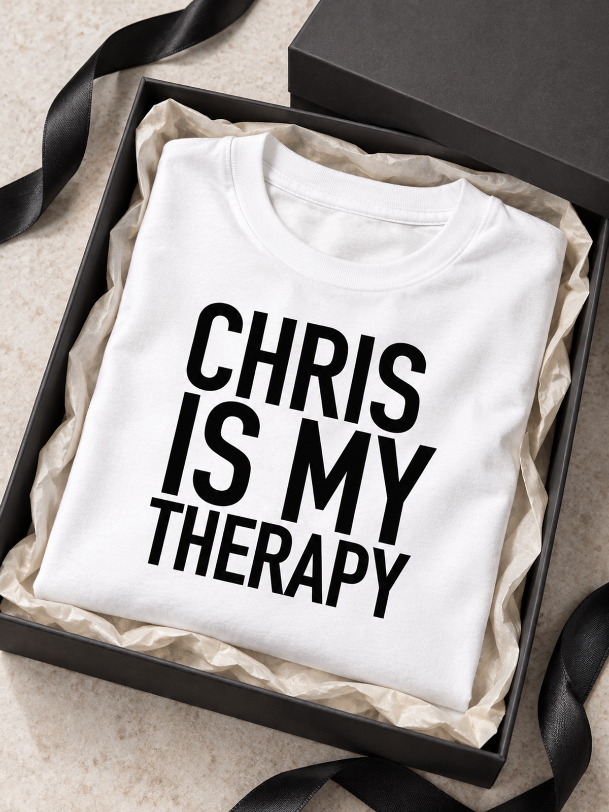 CHRIS IS MY THERAPY women-tshirt gift mockup