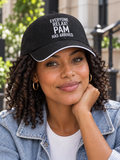 EVERYONE RELAX! PAM HAS ARRIVED cap model-black mockup