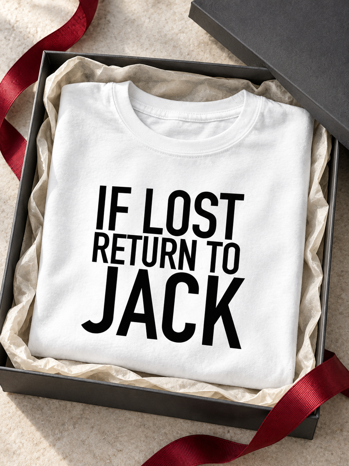 IF LOST RETURN TO JACK women-tshirt gift mockup