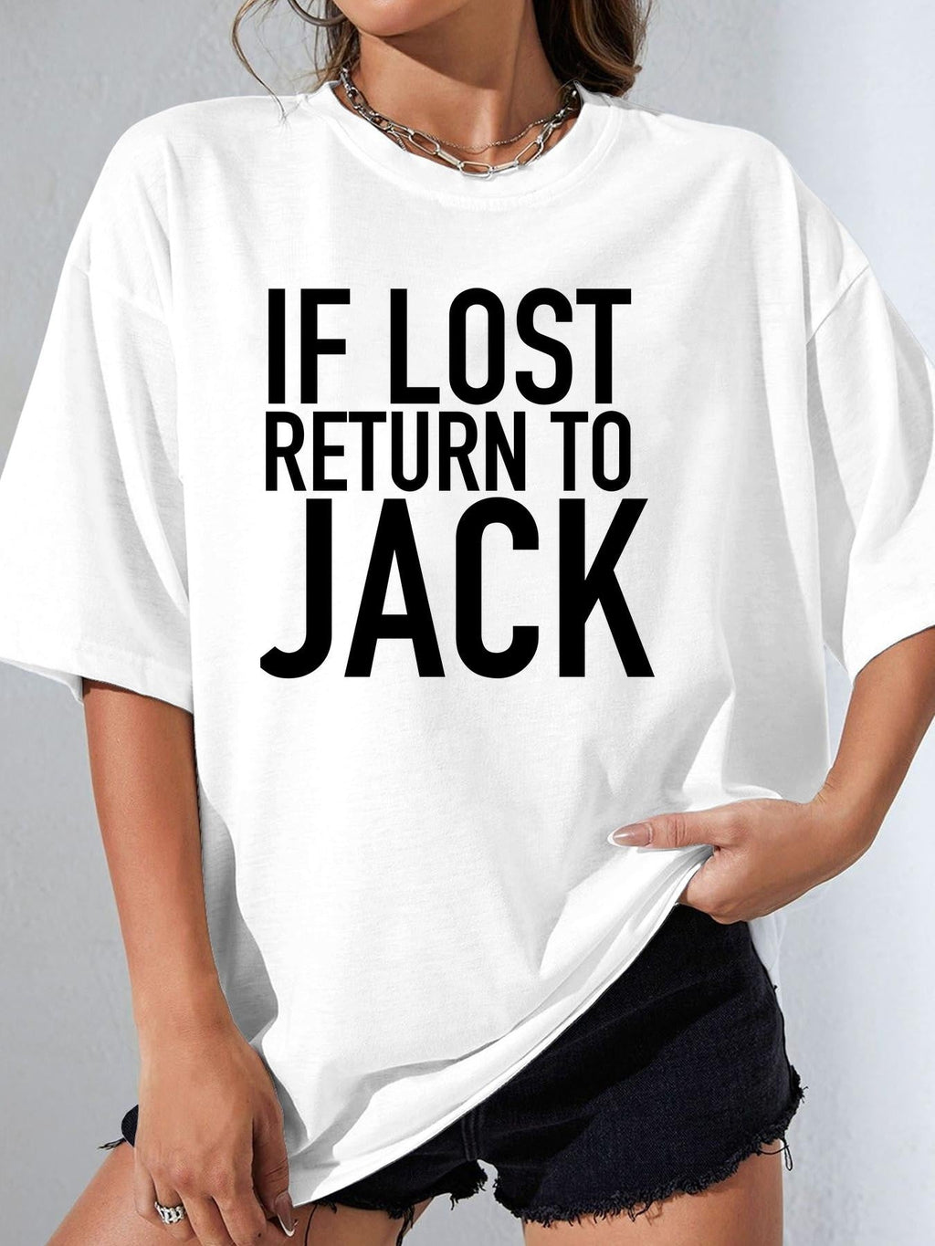 IF LOST RETURN TO JACK women-tshirt white mockup