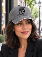 IT'S A TOUGH JOB BEING PAM BUT SOMEONE HAS TO DO IT cap model-gray mockup