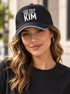 KEEP CALM AND CALL KIM cap model-black mockup