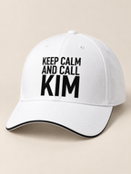 KEEP CALM AND CALL KIM cap white mockup