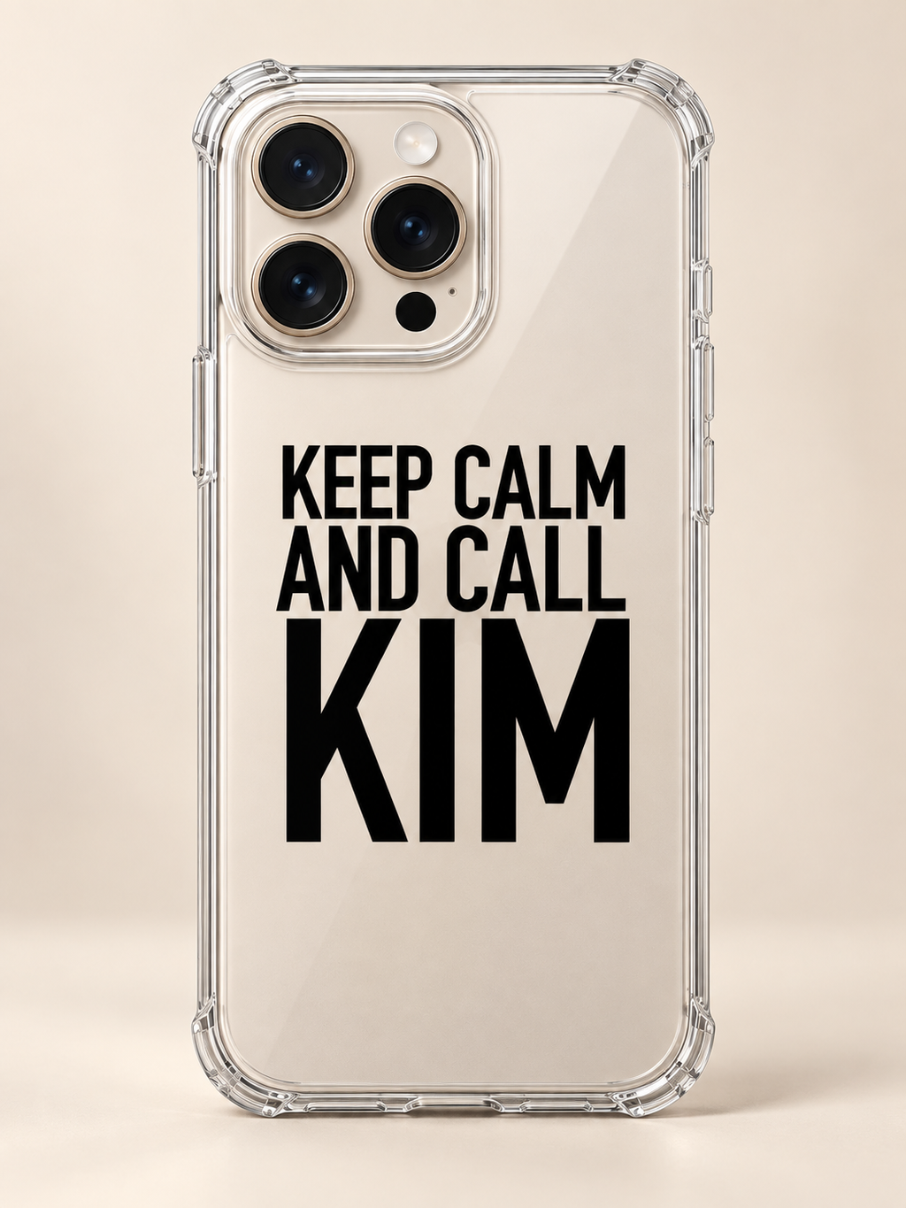 KEEP CALM AND CALL KIM phone-case iphone-16-pro mockup