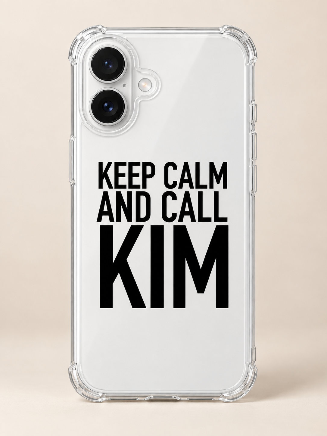KEEP CALM AND CALL KIM phone-case iphone-16 mockup