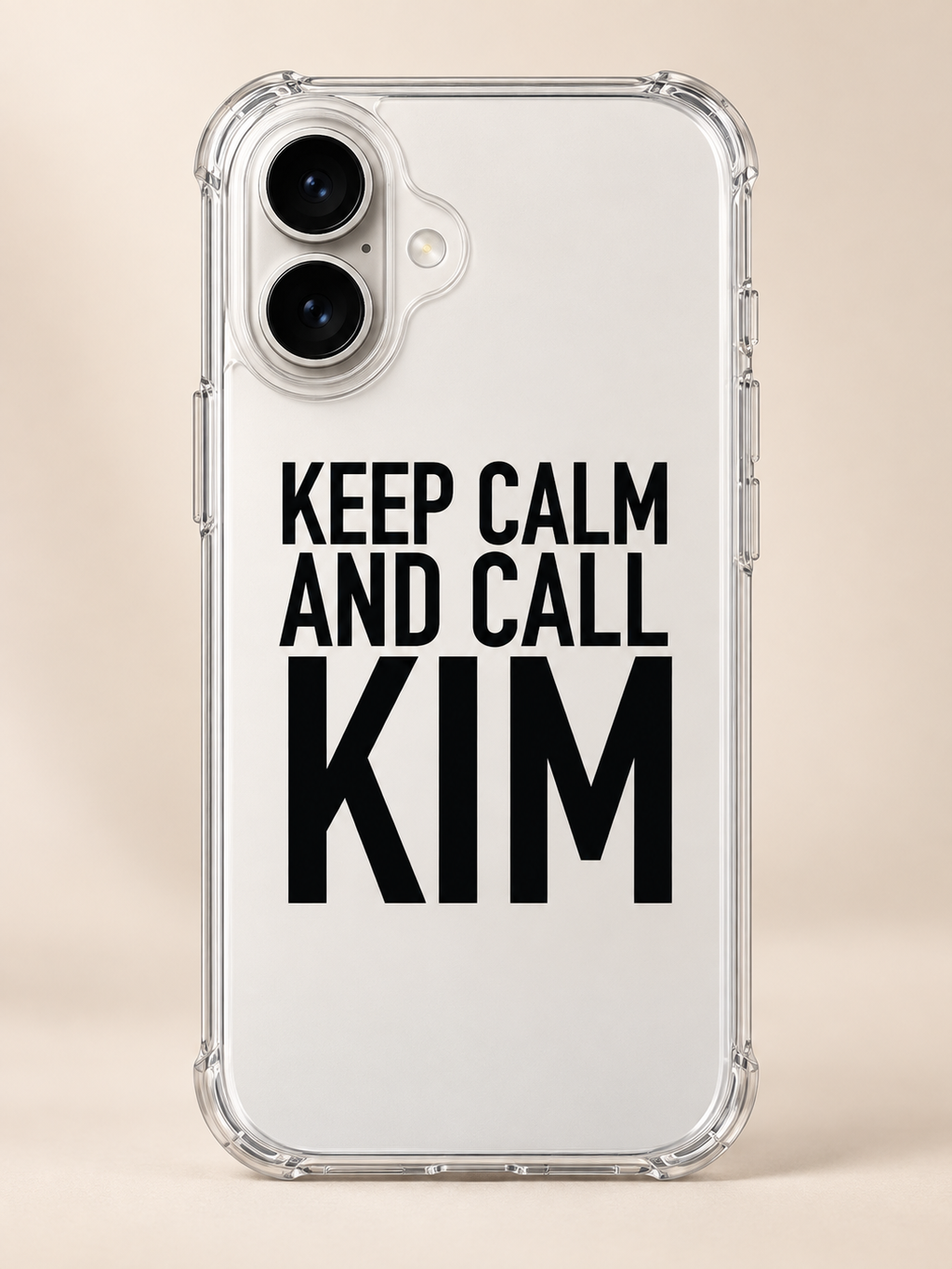 KEEP CALM AND CALL KIM phone-case iphone-17 mockup