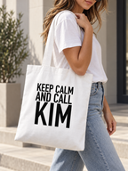 KEEP CALM AND CALL KIM tote model mockup