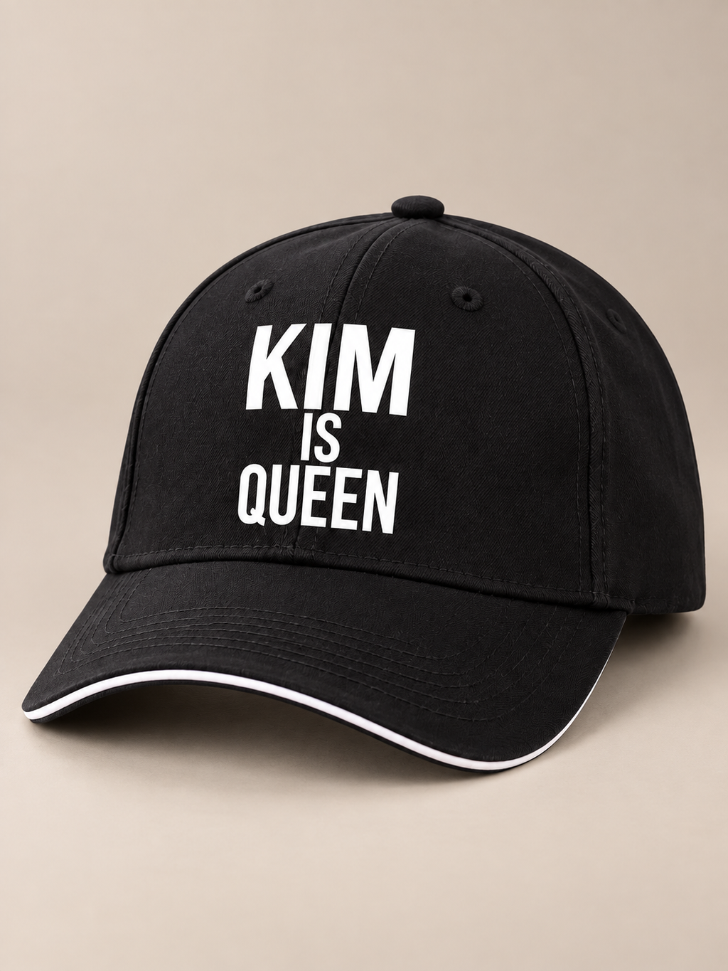 Black KIM IS QUEEN sandwich baseball cap product image