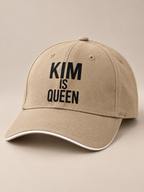 Khaki KIM IS QUEEN sandwich baseball cap product image