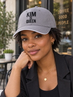 KIM IS QUEEN cap model-gray mockup