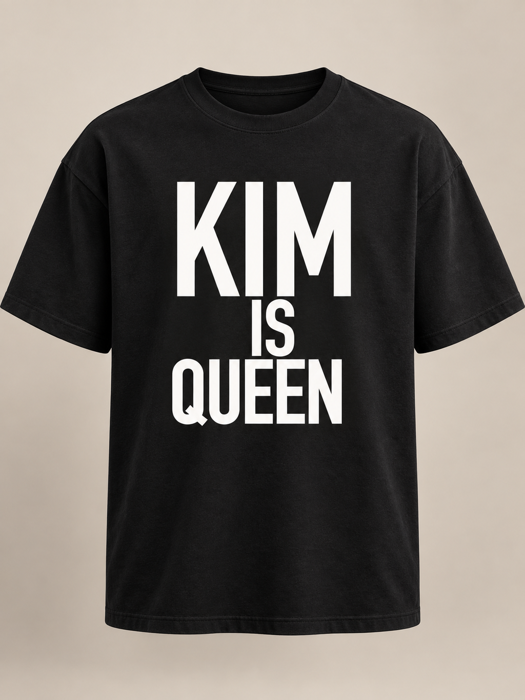 Black KIM IS QUEEN men's T-shirt product image