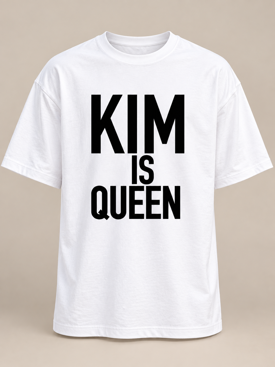 White KIM IS QUEEN men's T-shirt product image