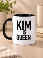 Black and white KIM IS QUEEN 11oz mug product image
