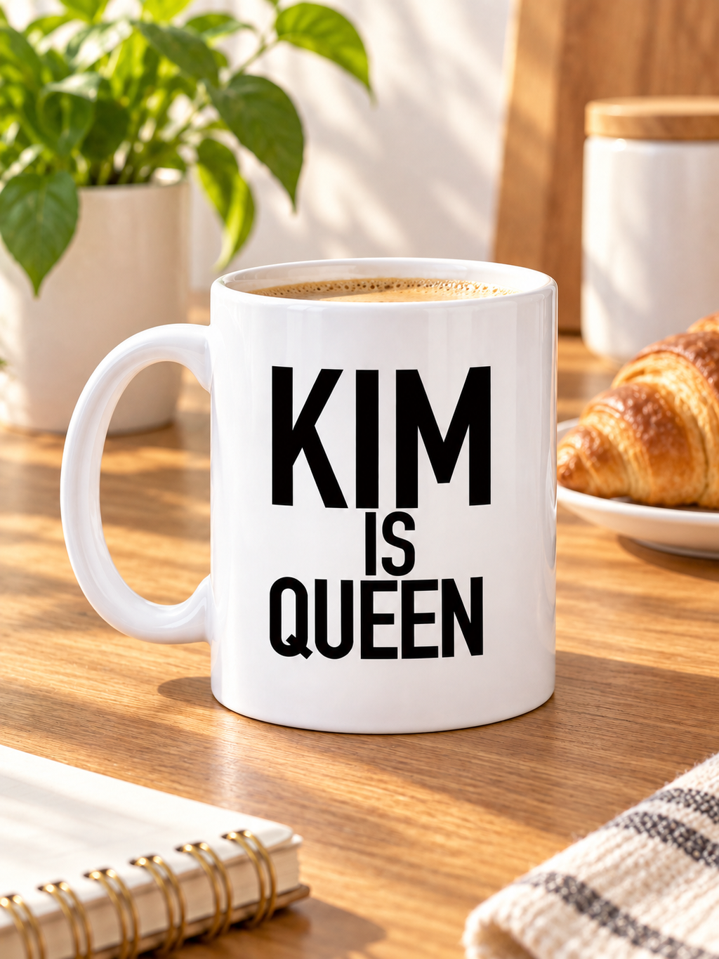 KIM IS QUEEN 11oz mug lifestyle image