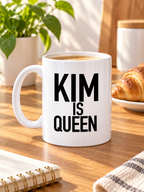KIM IS QUEEN 11oz mug lifestyle image
