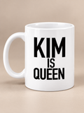 KIM IS QUEEN mug white mockup