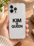 KIM IS QUEEN phone-case handheld mockup