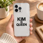 KIM IS QUEEN phone-case handheld lifestyle mockup
