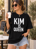 KIM IS QUEEN women-tshirt lifestyle-black mockup