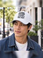 KIM KNOWS EVERYTHING IF SHE DOESN'T SHE MAKES STUFF UP REAL FAST! cap model-white mockup
