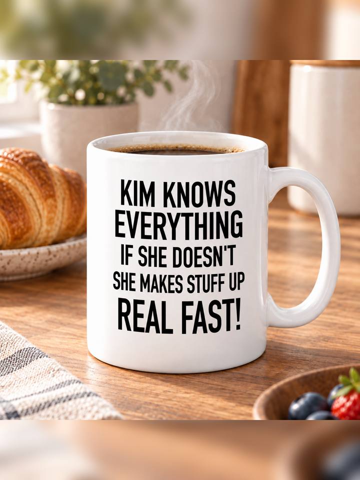Kim Knows Everything If She Doesn't She Makes Stuff Up Real Fast - Mug
