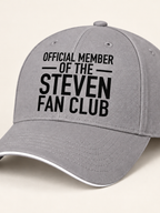 OFFICIAL MEMBER OF THE STEVEN FAN CLUB cap gray mockup