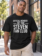 OFFICIAL MEMBER OF THE STEVEN FAN CLUB men-tshirt street-model-black mockup