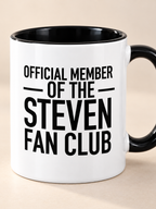 OFFICIAL MEMBER OF THE STEVEN FAN CLUB mug black-white mockup