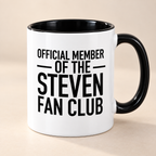 OFFICIAL MEMBER OF THE STEVEN FAN CLUB mug black-white mockup
