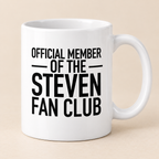 OFFICIAL MEMBER OF THE STEVEN FAN CLUB mug white mockup