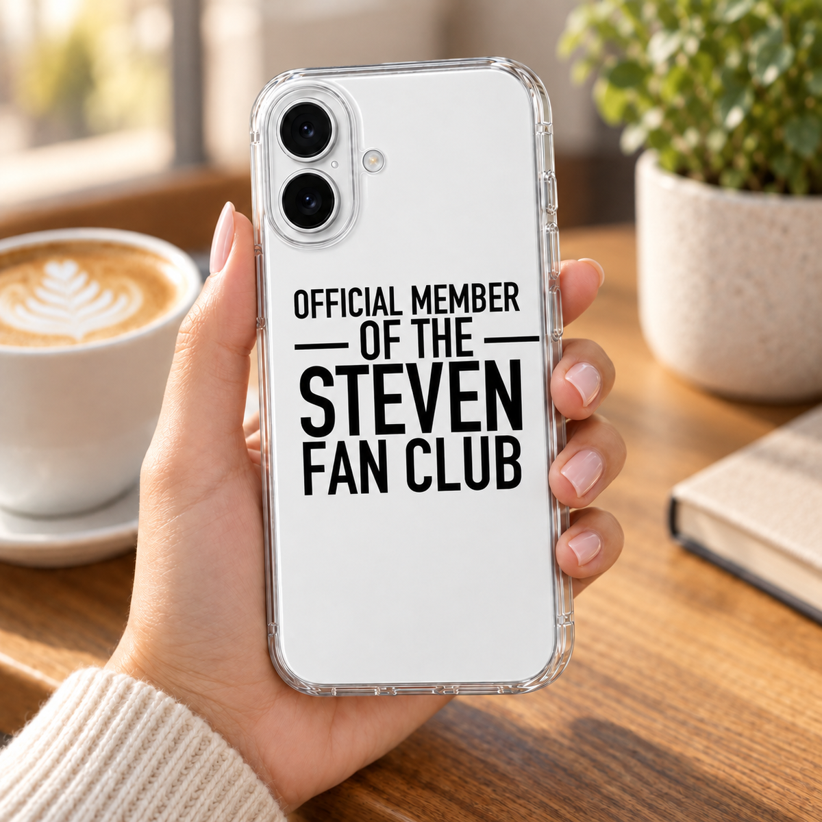 OFFICIAL MEMBER OF THE STEVEN FAN CLUB phone-case handheld mockup