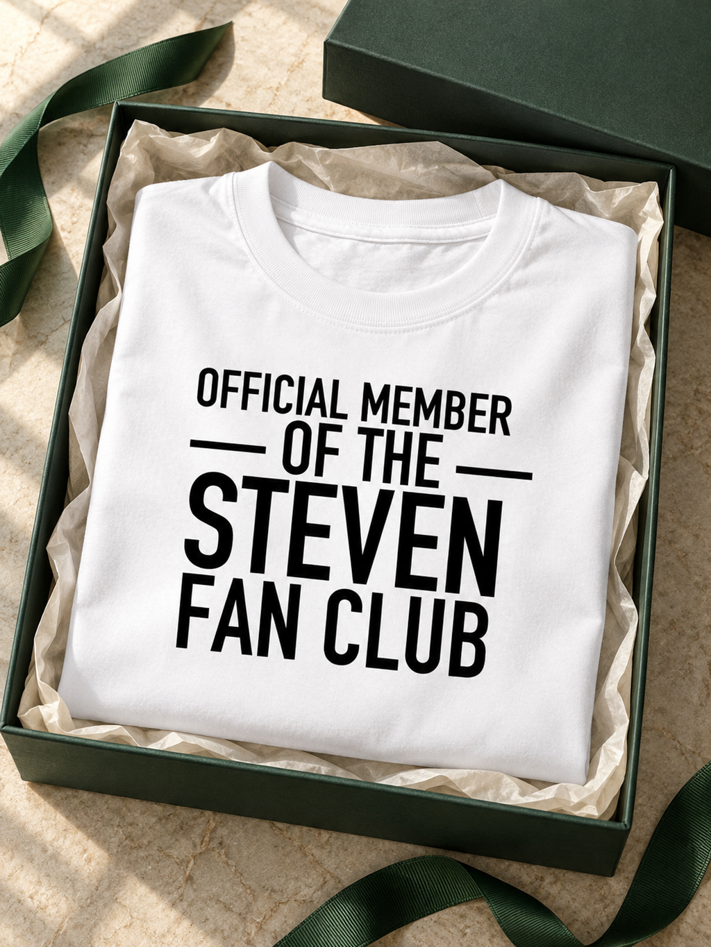 OFFICIAL MEMBER OF THE STEVEN FAN CLUB women-tshirt gift mockup