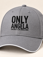 ONLY ANGELA CAN ROCK IT LIKE ANGELA DOES cap gray mockup