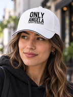 ONLY ANGELA CAN ROCK IT LIKE ANGELA DOES cap model-white mockup