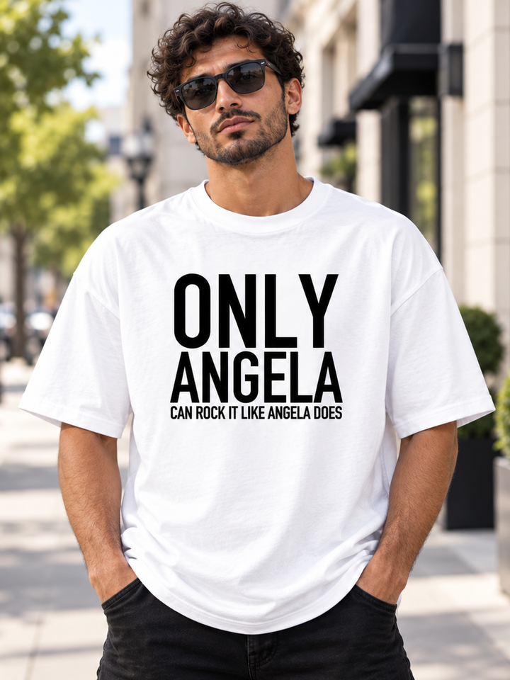 Only Angela Can Rock It Like Angela Does - Men's T-Shirt