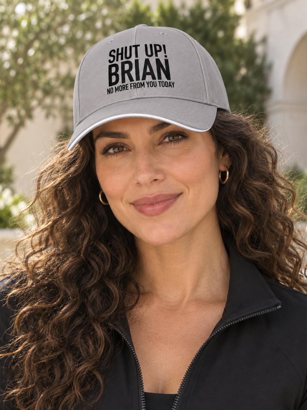 SHUT UP! BRIAN NO MORE FROM YOU TODAY cap model-gray mockup