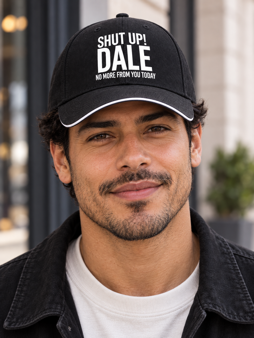 SHUT UP! DALE NO MORE FROM YOU TODAY cap model-black mockup
