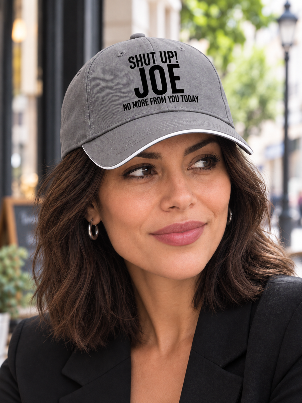 SHUT UP! JOE NO MORE FROM YOU TODAY cap model-gray mockup