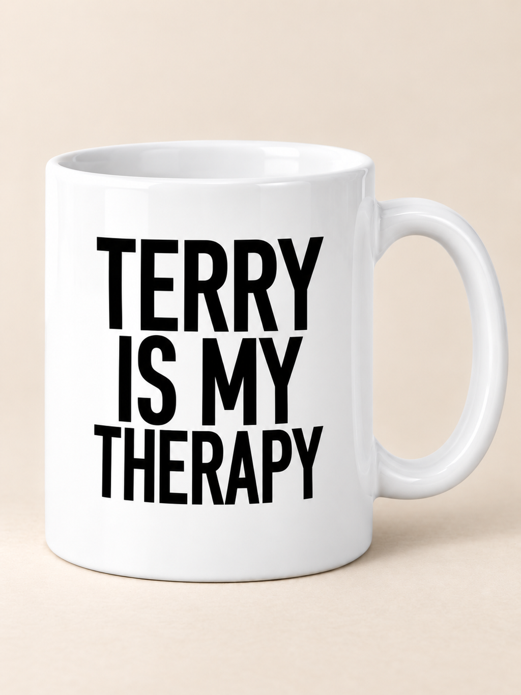 TERRY IS MY THERAPY mug white mockup