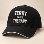 TERRY IS MY THERAPY cap black direct generated print v2