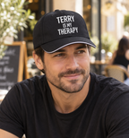 TERRY IS MY THERAPY cap model-black direct generated print v2